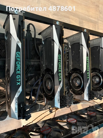 Майнинг Риг Копачка/mining rig 6x Nvidia GeForce GTX 1080 Ti FE 11GB, снимка 4 - Видеокарти - 55190909