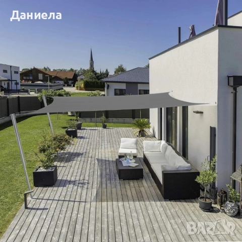 Правоъгълен сенник 4×5 м – До 95% UV защита и прохладна сянка за градина, тераса и басейн, снимка 5 - Други стоки за дома - 55123466