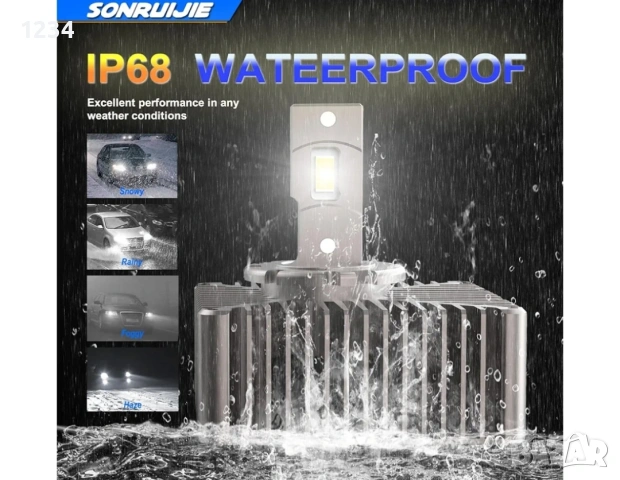LED D5S / D5R Крушки SONRUIJIE 120W 24000LM 6000K – Plug & Play CANBUS, снимка 6 - Аксесоари и консумативи - 54705643