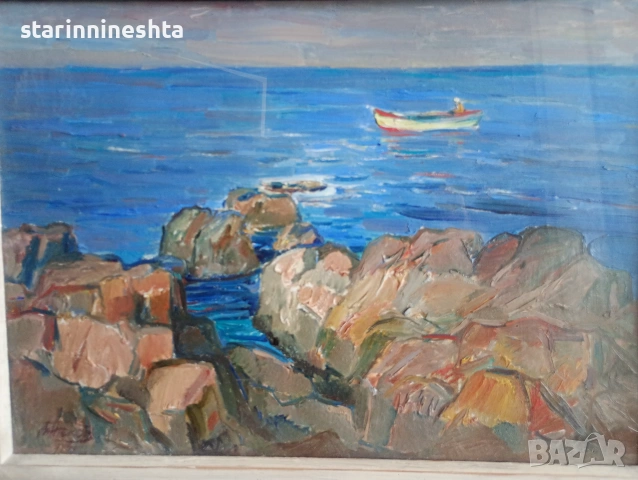 стара Картина художник Любо Иванов (1911–1974)  Любомир Иванов , снимка 3 - Антикварни и старинни предмети - 55077545