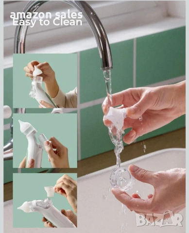 Momcozy BreezyClear™ акумулаторен назален аспиратор 2 в 1 със спрей и засмукване,медицински клас,нов, снимка 8 - Други - 54387188