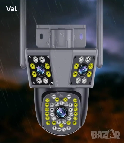 Тройна камера за наблюдение, работи с WiFi, 9 MP,Ultra HD, снимка 3 - IP камери - 55074805