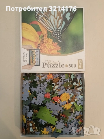 Trefl Virtual Puzzle 500. Butterfly Flower, снимка 2 - Игри и пъзели - 54890533