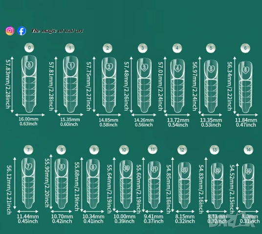 Дуал Горни форми за френски маникюр, снимка 2 - Продукти за маникюр - 54069310