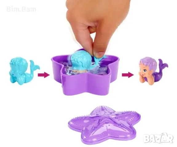 Мини кукла Barbie с трансформация - магическа цветна русалка Color Reveal / Mattel , снимка 4 - Кукли - 55432539