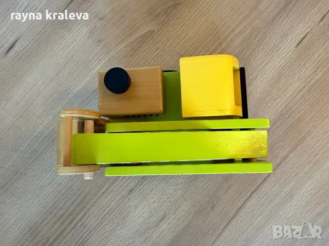 Детска играчка дървен багер Wawa, снимка 4 - Коли, камиони, мотори, писти - 55422653