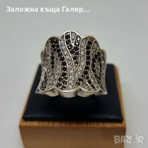 Сребърен пръстен 925 с фианити – 9,43г, снимка 2 - Пръстени - 54279712