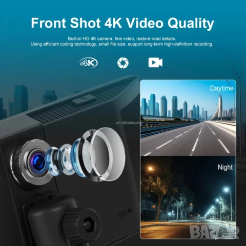 11.3” Мултимедия 4K DVR Видеорегистратор CarPlay Android Auto монитор, Дисплей WiFi Bluetooth Камера, снимка 11 - Аксесоари и консумативи - 54467757