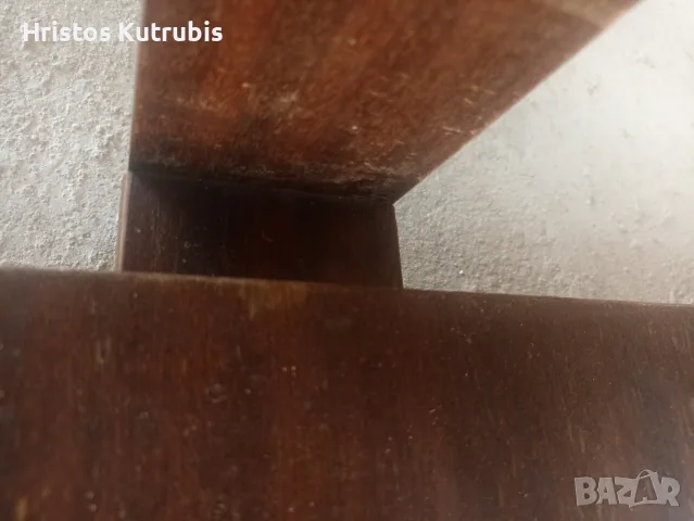 Ретро холнa маса от масивно дърво с колелца и рафт (разтегателна), снимка 14 - Маси - 55424331