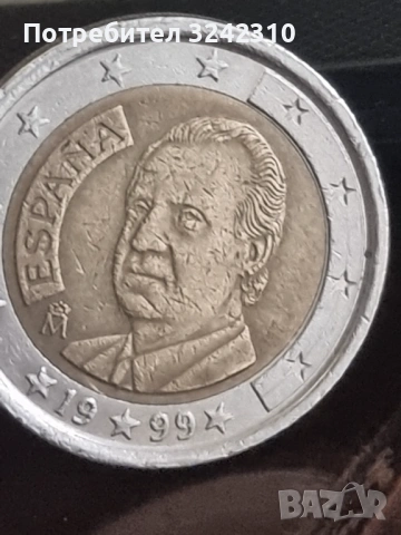 2 евро монета 1999 г ИСПАНИЯ., снимка 3 - Нумизматика и бонистика - 54058549