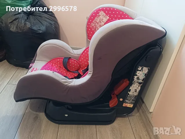 Детско столче седалка за автомобил функция сън Мини Маус розово за момиче, снимка 6 - Столчета за кола и колело - 55617126
