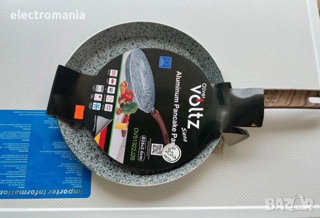 тиган за палачинки ,Voltz’ OV51322J26 индукция, мраморно покритие, снимка 5 - Съдове за готвене - 47599278