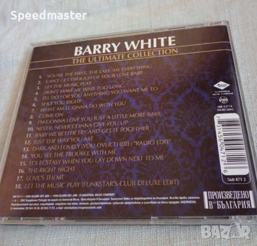 Barry White - The Ultimate Collection, снимка 3 - CD дискове - 54729244