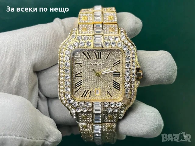 Cartier Santos Iced Мъжки Часовник С Кварцов Механизъм Код Chronolux59