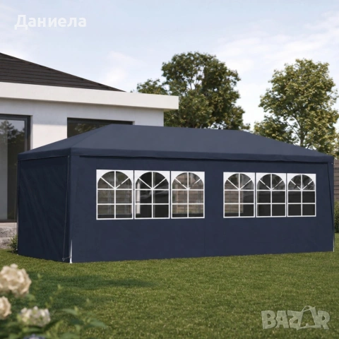 Градинска шатра 3x6 м водоустойчива - Парти палатка с 6 странични панела, прозорци и UV защита , снимка 2 - Градински мебели, декорация  - 54749704