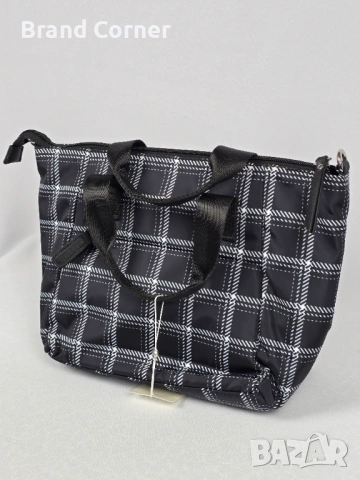 Нова дамска чанта Gerry Weber – черно-бяло каре, с дълга дръжка, снимка 3 - Чанти - 54350737