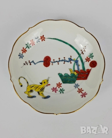 Meissen "Gelber Löwe" (Жълтият лъв) Чаша за кафе с подложна чинийка, снимка 5 - Чаши - 54808287
