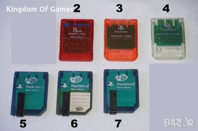 6 Оригинални Мемори Карти за PS1 и PS2 ПАМЕТИ Samsung/Toshiba/Sony/