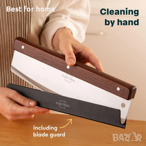 Професионален нож за пица SILBERTHAL от неръждаема стомана, 32 см, остро острие, елегантна дръжка от, снимка 6 - Ножове - 53950413