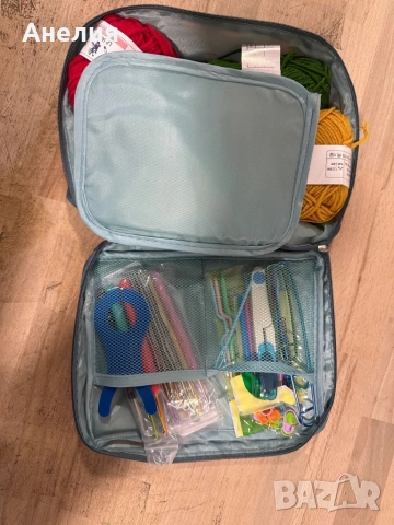 Комплект за плетене 58 части – алуминиеви куки 0.6–6.0 мм, аксесоари, чанта за съхранение, снимка 13 - Гоблени - 54108808