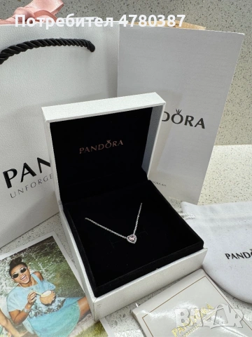 Колие Pandora с розово сърце