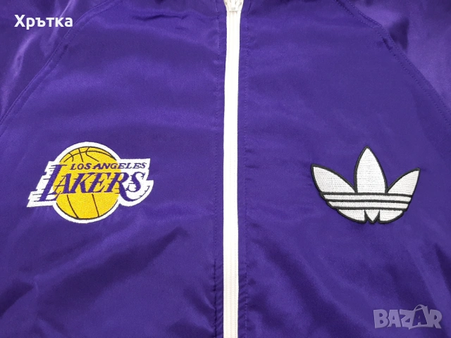 Adidas NBA LA Lakers Satin Bomber - Оригинално мъжко яке размер M, снимка 7 - Якета - 54000505