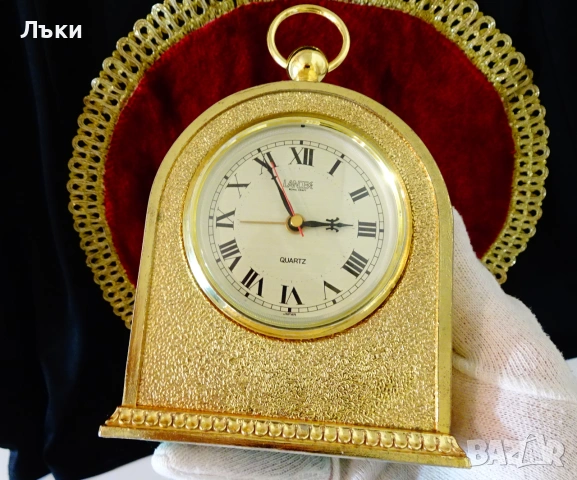 Настолен часовник,будилник Landex,позлатен бронз. , снимка 7 - Антикварни и старинни предмети - 54962692