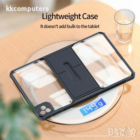 XUNDD калъф за Infinix Xpad – TPU+PC, кожена подставка, Airbag технология, скрийн протектор, черен, снимка 4 - Калъфи, кейсове - 54519925