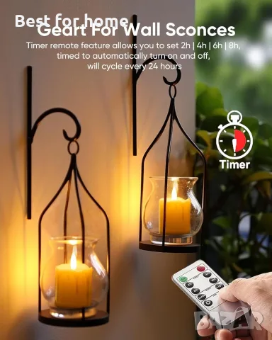 Homemory акумулаторни безпламъчни свещи с таймер, реалистични LED оброчни чаени лампички с батерии , снимка 4 - Декорация за дома - 55332411