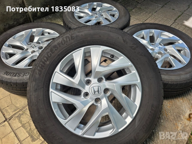 Лети джанти 17ки 5х114.3 Honda + летни гуми 225/65/17 Bridgestone