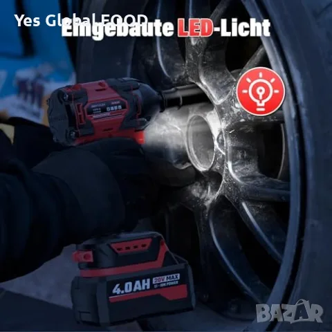 SEYVUM акумулаторен ударен гайковерт 400 Nm, 21V, снимка 6 - Винтоверти - 55379268