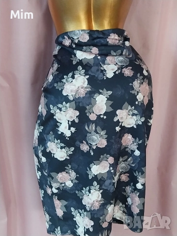 NEW LOOK XL Черна пола на цветя , снимка 3 - Поли - 54772686