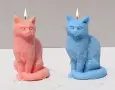 3D Котка коте подвита опашка отпред силиконов молд форма смола шоколад смола гипс свещ декор, снимка 4