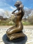 Бронзова скулптура "Коленичила гола девойка" – Paul Ponsard (По Понсар), Арт Деко, 32 см, 4.4 кг, снимка 2