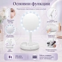 Настолно огледало LED осветление лупа увеличение 10Х грим баня тоалетка гримиране дома жена бюро, снимка 2