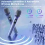 Караоке колона с 2 безжични микрофона, Bluetooth, 200W Peak, TWS и LED светлини, снимка 7