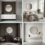 Кръгло стеннo огледало с рамка, Ø 40 см, за антре, баня и хол, златисто Relaxdays , снимка 4