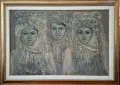 Картина "Лазарки", 1971 г., худ. Иван Чаушев (1935-2015), снимка 1
