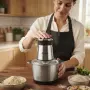 Мощен 5L електрически чопър и месомелачка – Бързо смилане на месо и зеленчуци, снимка 3