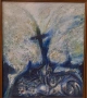 Абстрактна картина  с маслени бои на худ . Венцислав Антонов (1942-2024)., снимка 4