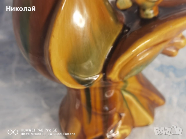 Стара Съветска Керамична Фигура ЗИК Конаково Кокошка с Пиленца, снимка 4 - Антикварни и старинни предмети - 54387783