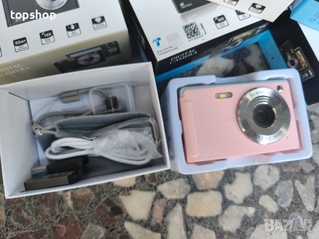 Чисто нов 4K 50MP фотоапарат за влогове – Автофокус, 32GB карта, 2 батерии, черен, сив или розов  , снимка 8 - Фотоапарати - 54620628