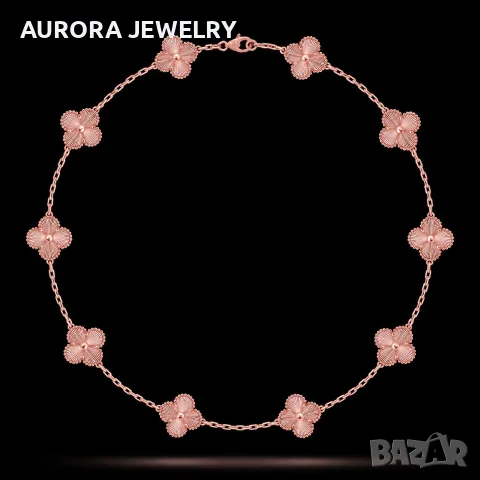 Van Cleef & Arpels VCA 10 Motifs Rose Gold Clear Vintage Alhambra Clover Дамско Колие, снимка 2 - Колиета, медальони, синджири - 55679198