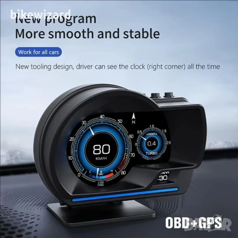 Автомобилен HUD дисплей, OBD GPS, интелигентен измервателен уред, скоростомер НОВ, снимка 4 - Аксесоари и консумативи - 54034222