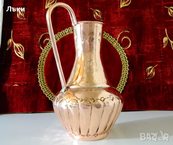Арабска медна кана 3 л.,чиста червена мед. , снимка 5 - Антикварни и старинни предмети - 55630766
