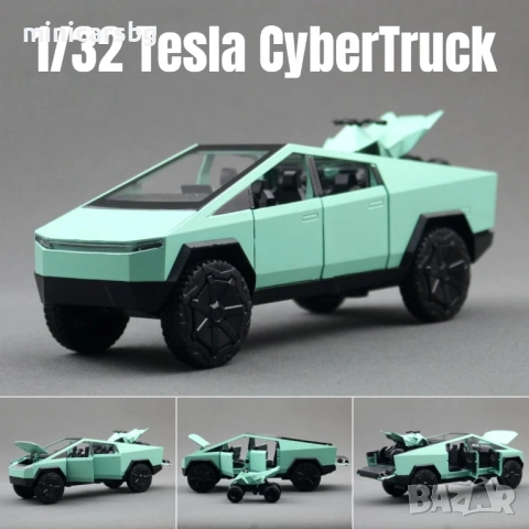 Метални колички: Tesla Cybertruck 1:32 метален модел с ATV, снимка 3 - Колекции - 54222187