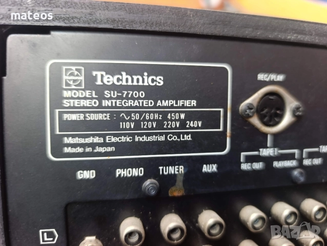 Усилвател Technics MODEL SU-7700 , снимка 6 - Ресийвъри, усилватели, смесителни пултове - 55141634