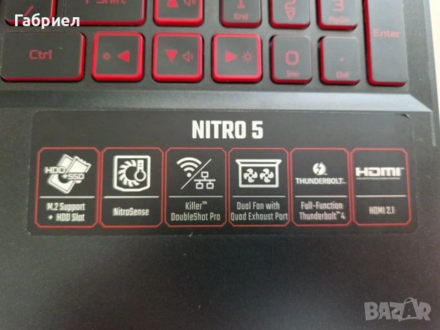 Acer Nitro 5 i7-12700H RTX 3050 16GB RAM 1TB SSD 144Hz Гейминг лаптоп, снимка 3 - Лаптопи за игри - 54202843
