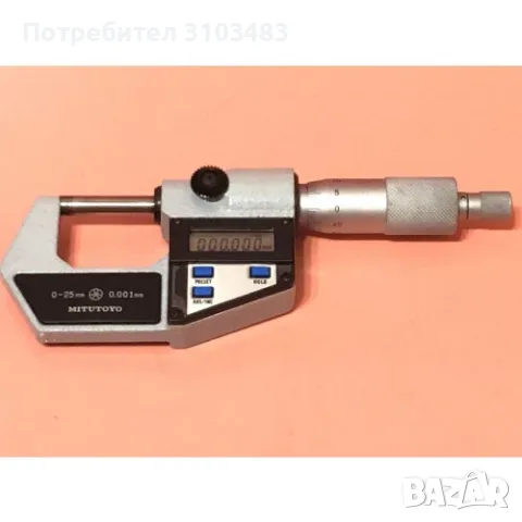 Микрометър Mitutoyo 0-25mm точност 0.001mm, снимка 5 - Стругове - 55363923