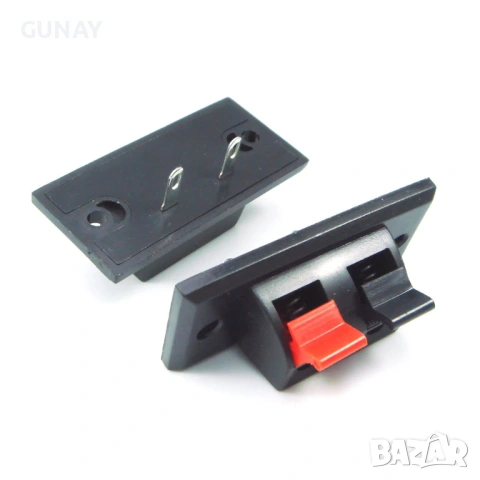 5бр. Комплект Аудио терминал за тонколони 2 позиции пружинни щипки за кабел конектор